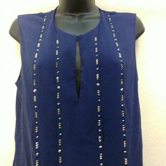 3.1 Phillip Lim Silk Jeweled  Sleeveless Top - Picture 3 of 8